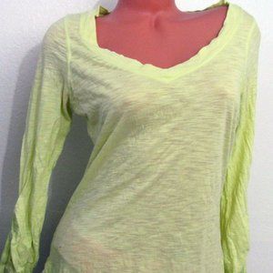 EXPRESS Lime Green 3/4 sleeve casual blouse top shirt Sz S